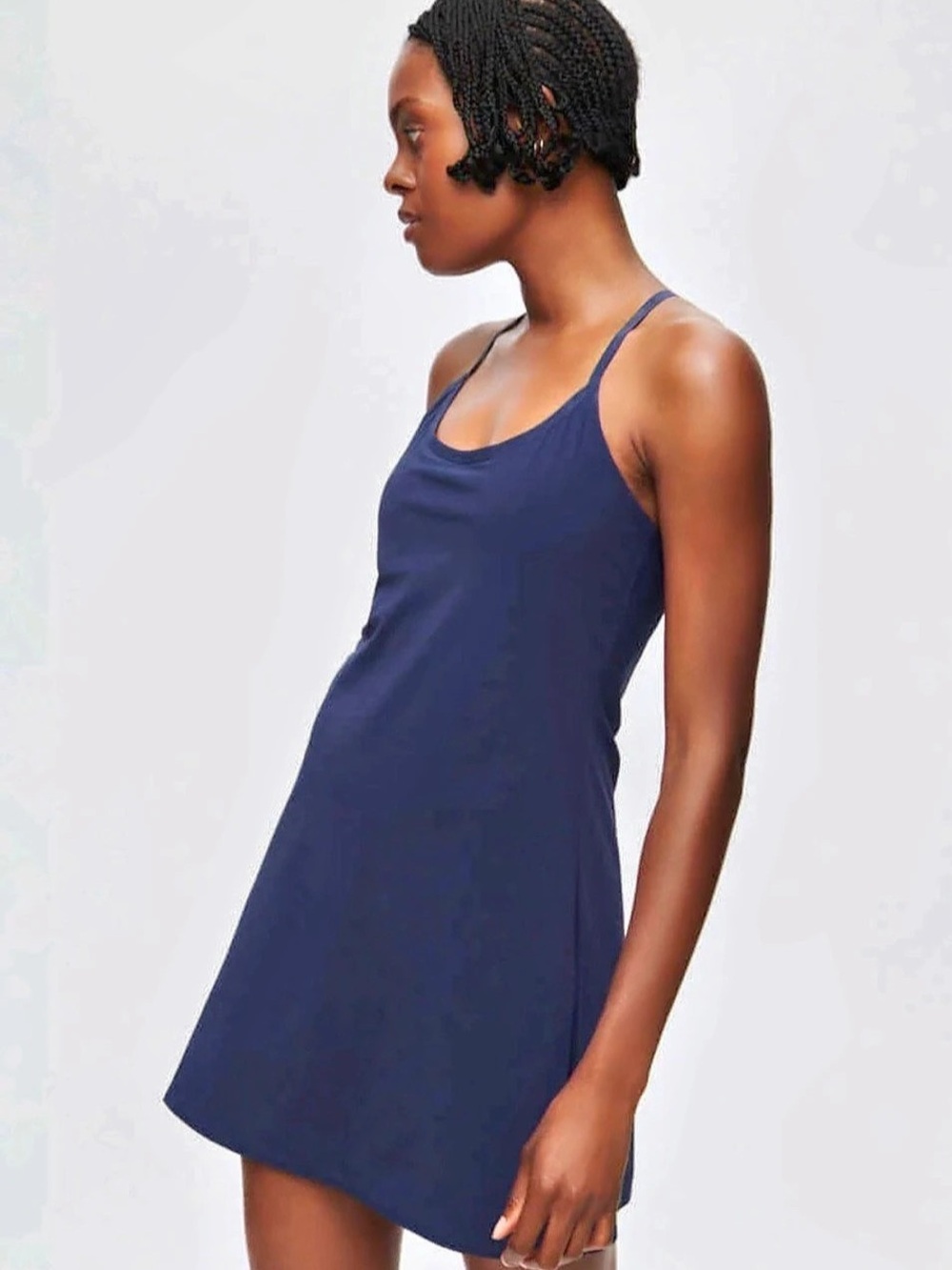 Outdoor Voices The Exercise Dress Mini Dress in Navy Blue